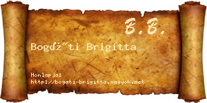 Bogáti Brigitta névjegykártya